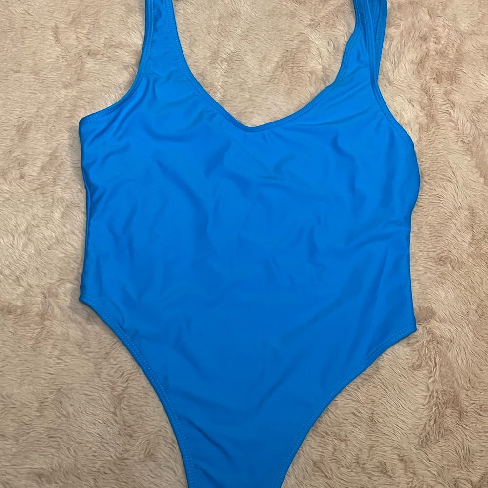 Vibrant Teal Blue One-Piece Swimsuit